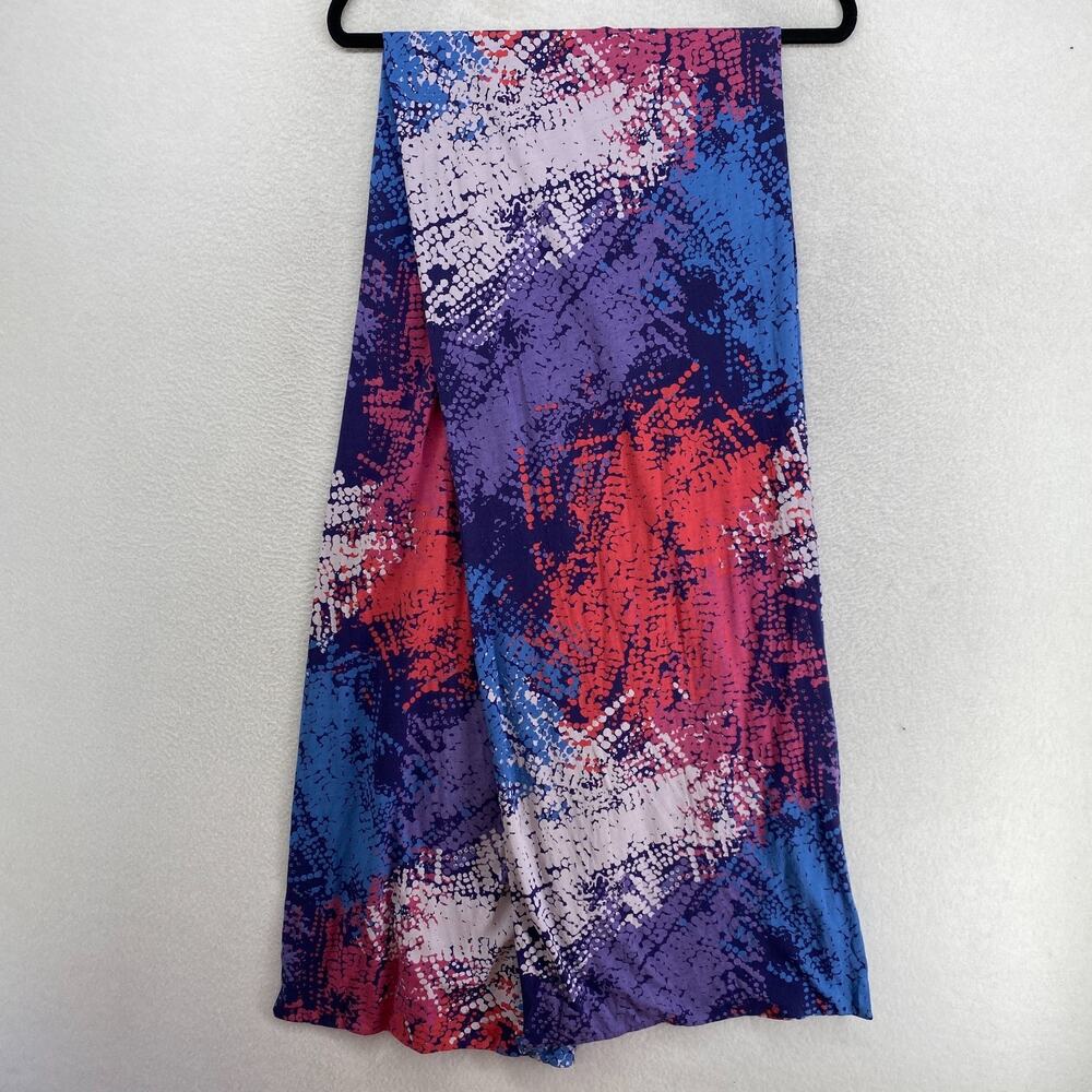 MARC JACOBS Scarf OS Cotton Abstract Graphic Print Jersey Wrap Purple 13" x 36" - Picture 3 of 8